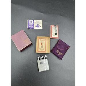 Vintage Ronson Princess Ladies' Silver Hammered Lighter Untested with Box Access